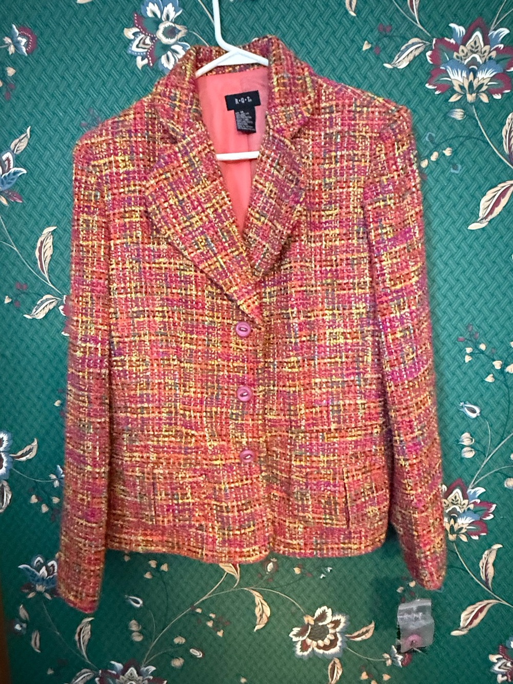 Pink Tweed Blazer Jacket NOS